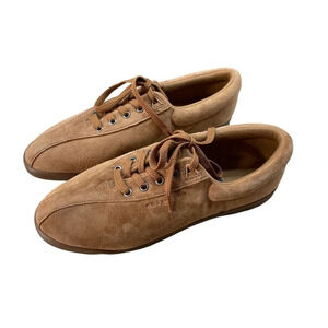 Easy Spirit Women Sneakers Shoes Suede Lace Lightweight Brown Tan Size 8.5M